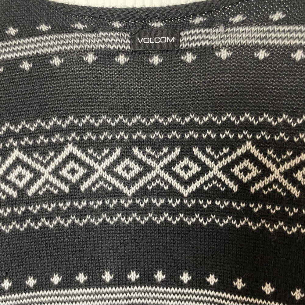 Volcom Black and White Patterned Cardigan, XS/S - Picture 4 of 8